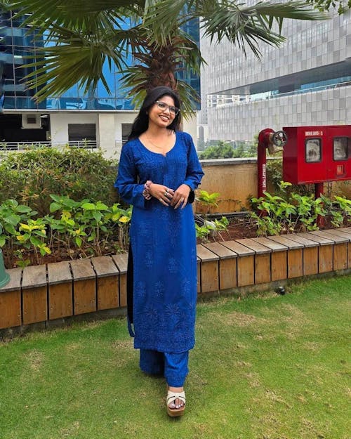 Rayon Cotton Chikankari Kurta With Palazzo