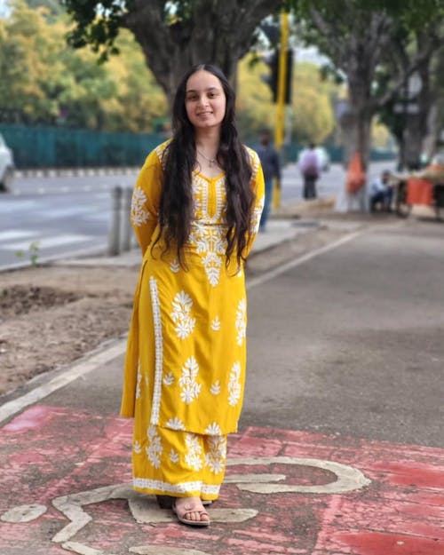 Rayon Cotton Embroidered Chikankari Kurta Set with Palazzo – Everyday Elegance & Festive Wear for Women