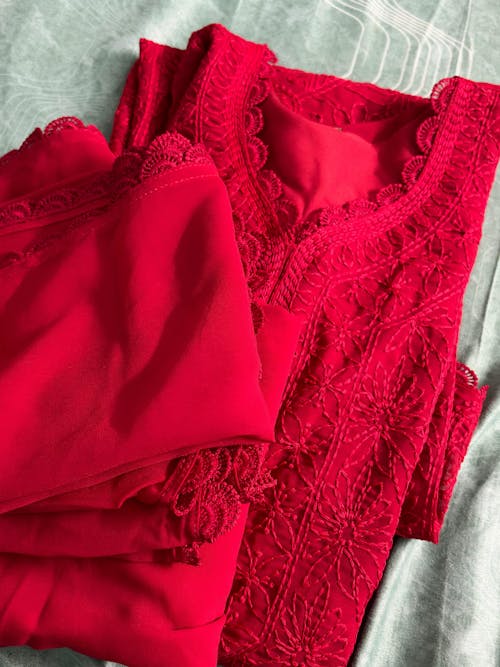 Viscose Georgette Chikankari Kurta With Palazzo And Dupatta