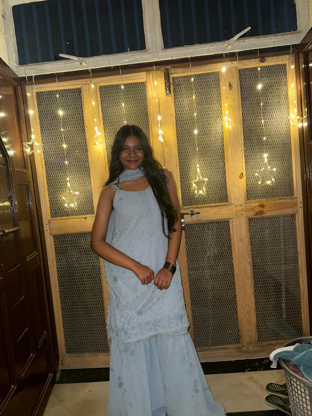 Strappy Viscose Georgette Chikankari Gharara Set