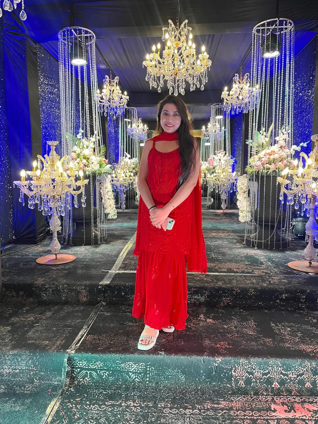 Strappy Viscose Georgette Chikankari Gharara Set