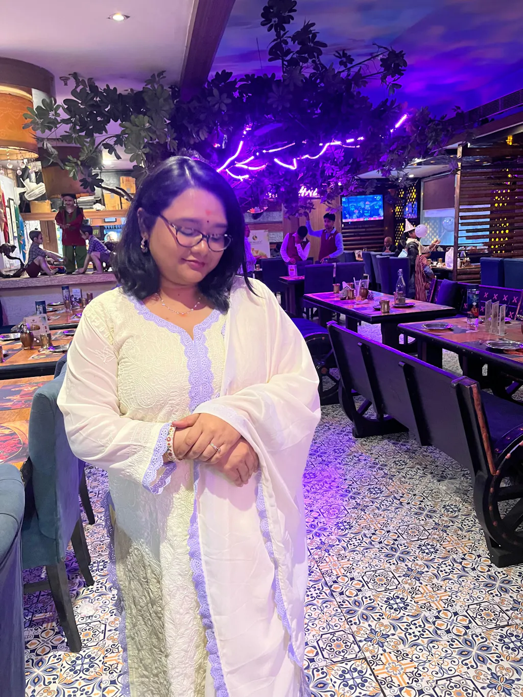 Women’s Georgette Chikankari Kurti Set with Palazzo & Dupatta