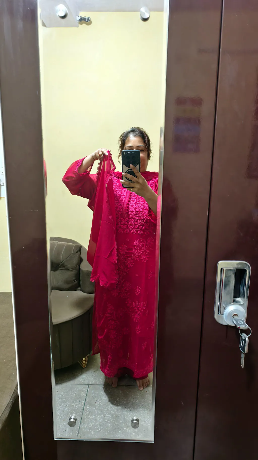 Georgette Chikankari Kurta & Palazzo with Dupatta