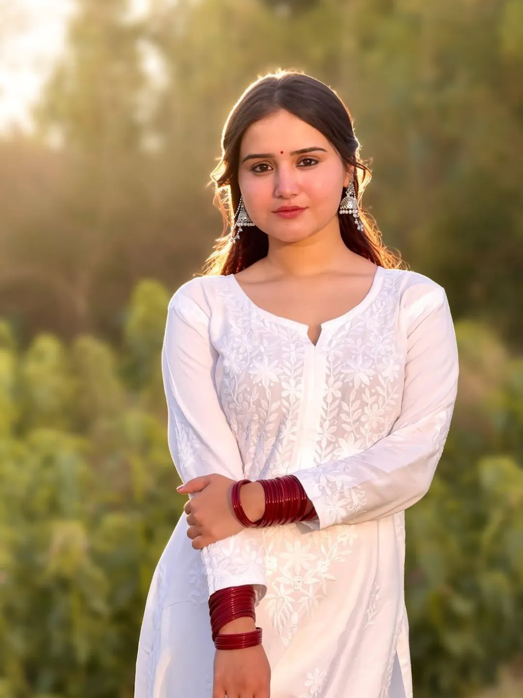 Rayon Cotton Chikankari Kurta With Palazzo