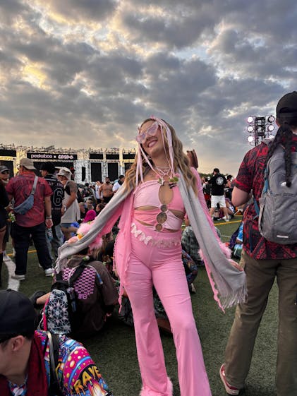 pink rave dress outfit inspo in A collection of our fav pink looks through the years. Which one's calling your name? core dream in soft pink tulle and shimmering stars Pink Lace Rave Leg Garters