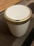 SUSTEAS Gallon Touchless Trash Can, Automatic Lid Trash Can, Beige Color