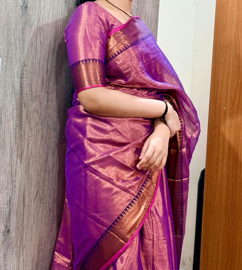 Tissue Charm Light and Lustrous Linen Saree