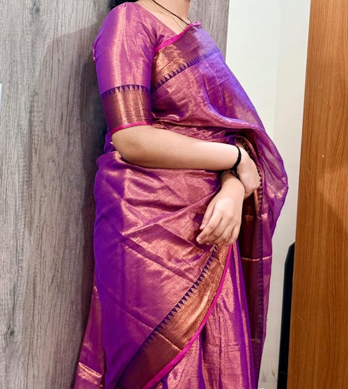 Tissue Charm Light and Lustrous Linen Saree