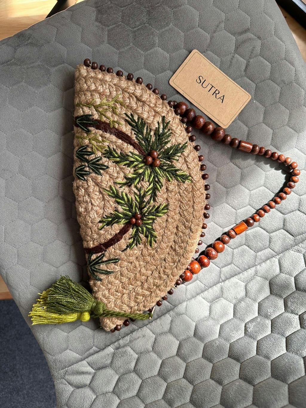 Large Tropical Coco Half moon Clutch Bag/Tasche