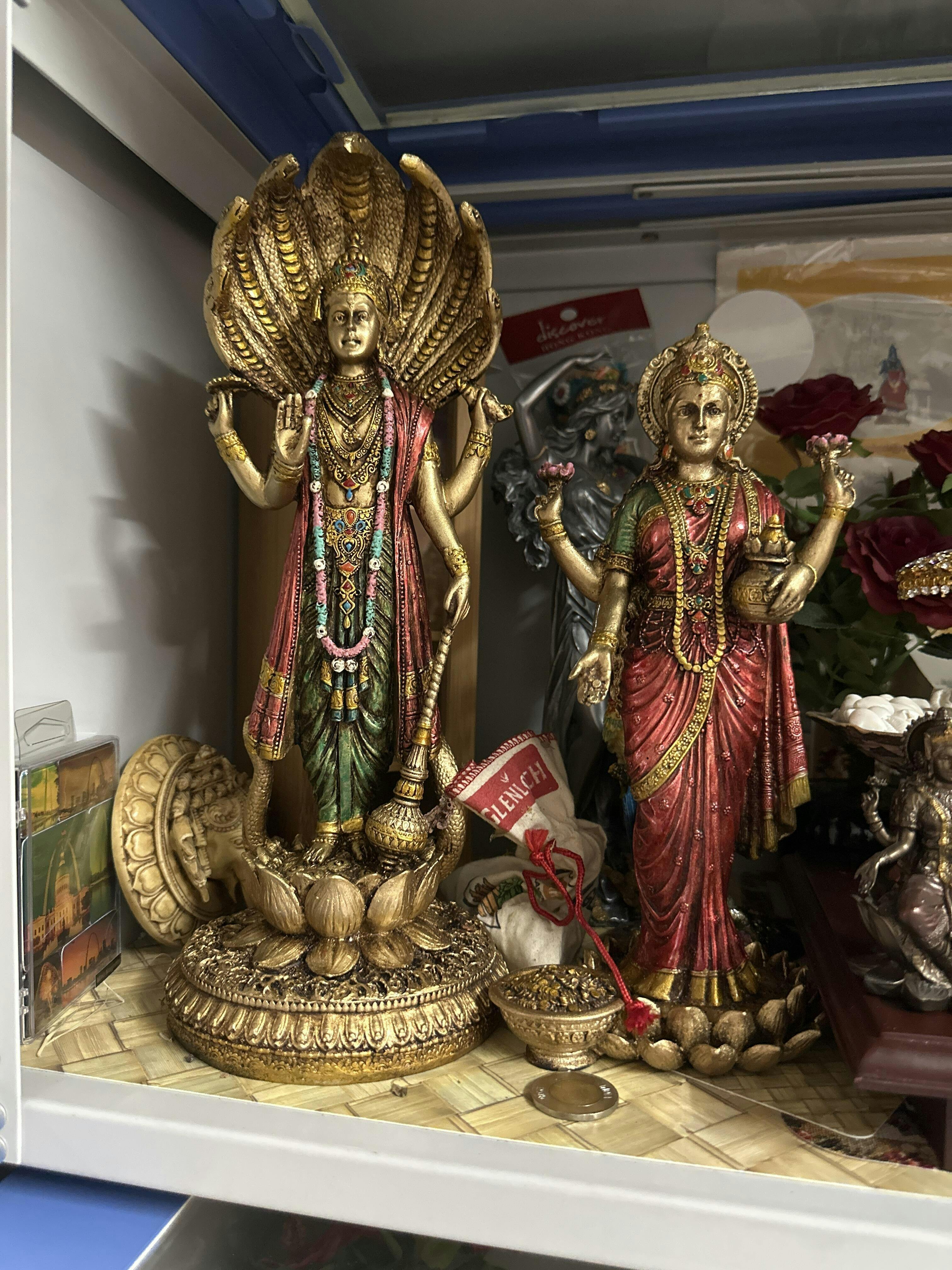 Maa Lakshmi Idol Standing Antique Murti (10 Inch)