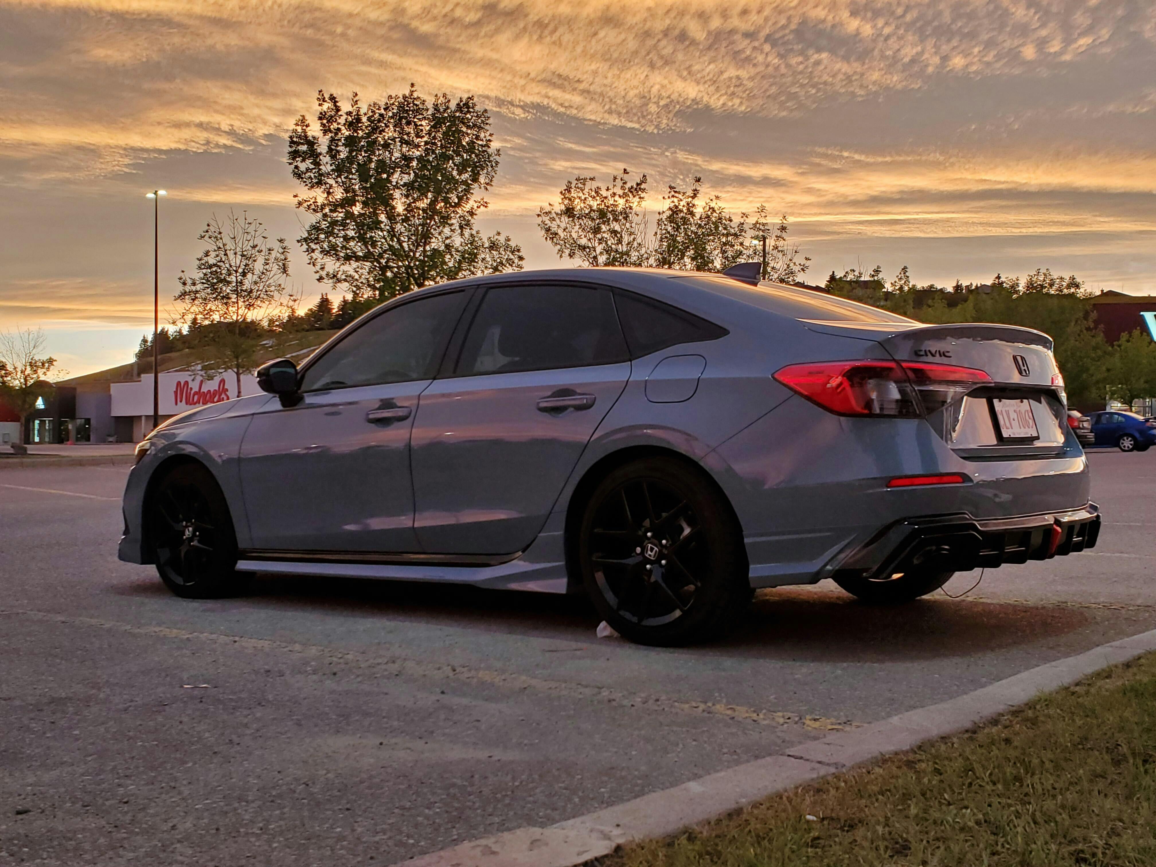 2022-23 11th Gen Civic Sedan YOFER V2 Night Shadow Side Skirts (Painte ...