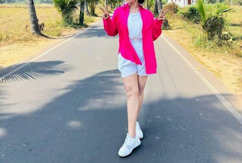 Hot Pink Women Oversized Shirt