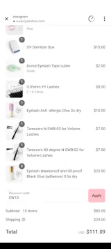 Tweezers 80 degree N-SWB-02 for Volume Lashes