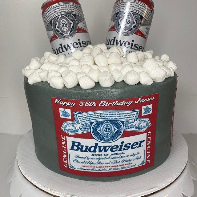 Amazon.com: Cakecery Budweiser Beer Edible Cake Image Topper Personalized  Birthday Cake Banner 1/4 Sheet : Grocery & Gourmet Food