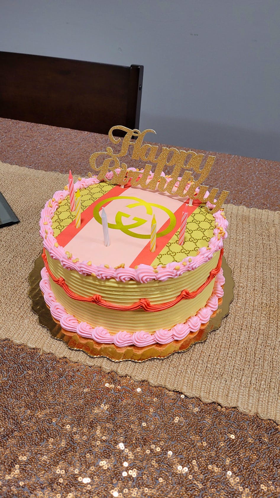 Ediblecakeimage Louis Vuitton Gray Brown OG Fashion Edible Cake Toppers Digital File (Emailed No Physical Item Shipped) / Digital File (Standard Size)