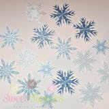 Snowflakes - Blue/white Pre-cut wafer Snowflakes