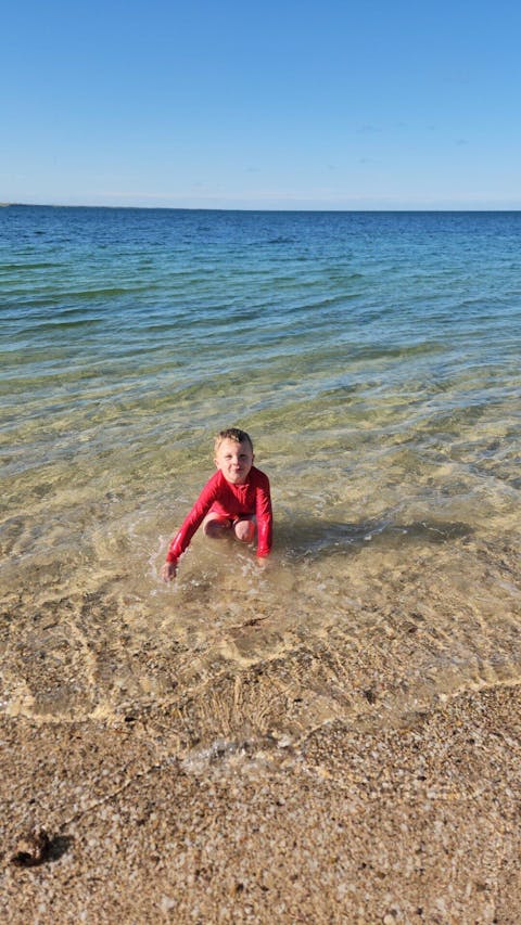 Kids UPF 50+ Long Sleeve Zipper Rash Guard Swim Shirt | "Red"