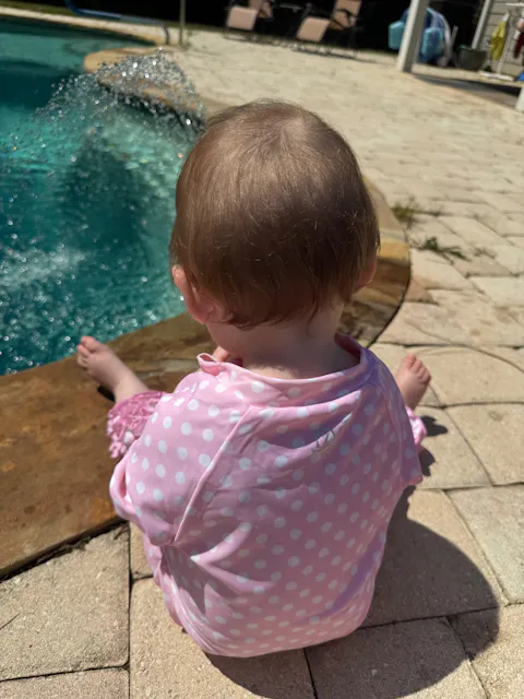 Sunsuit - Long Sleeve Romper Swimsuit | "Sassy Surfer" Pink Polka Dot