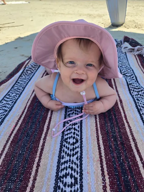 Kids Wide Brim Sun Hat "Fun Sun Day Play Hat" - Pink