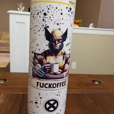 Wolverine Fuckoffee Tumbler, X-Men Insulated, Sippy Sip, Team Logan, Coffee Drinker - 20 Oz