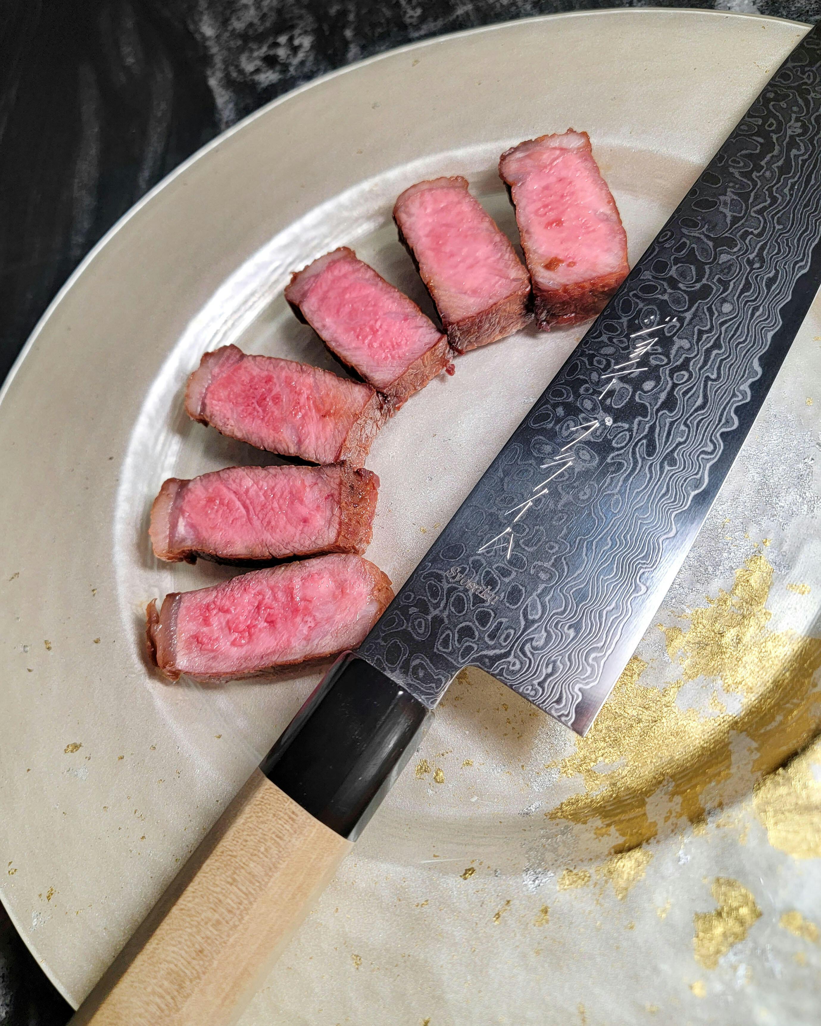 Syosaku Japanese Chef Knife Hammered Damascus VG-10 46 Layer D-Shape Magnolia Wood Handle, Gyuto 9.5-Inch (240mm)