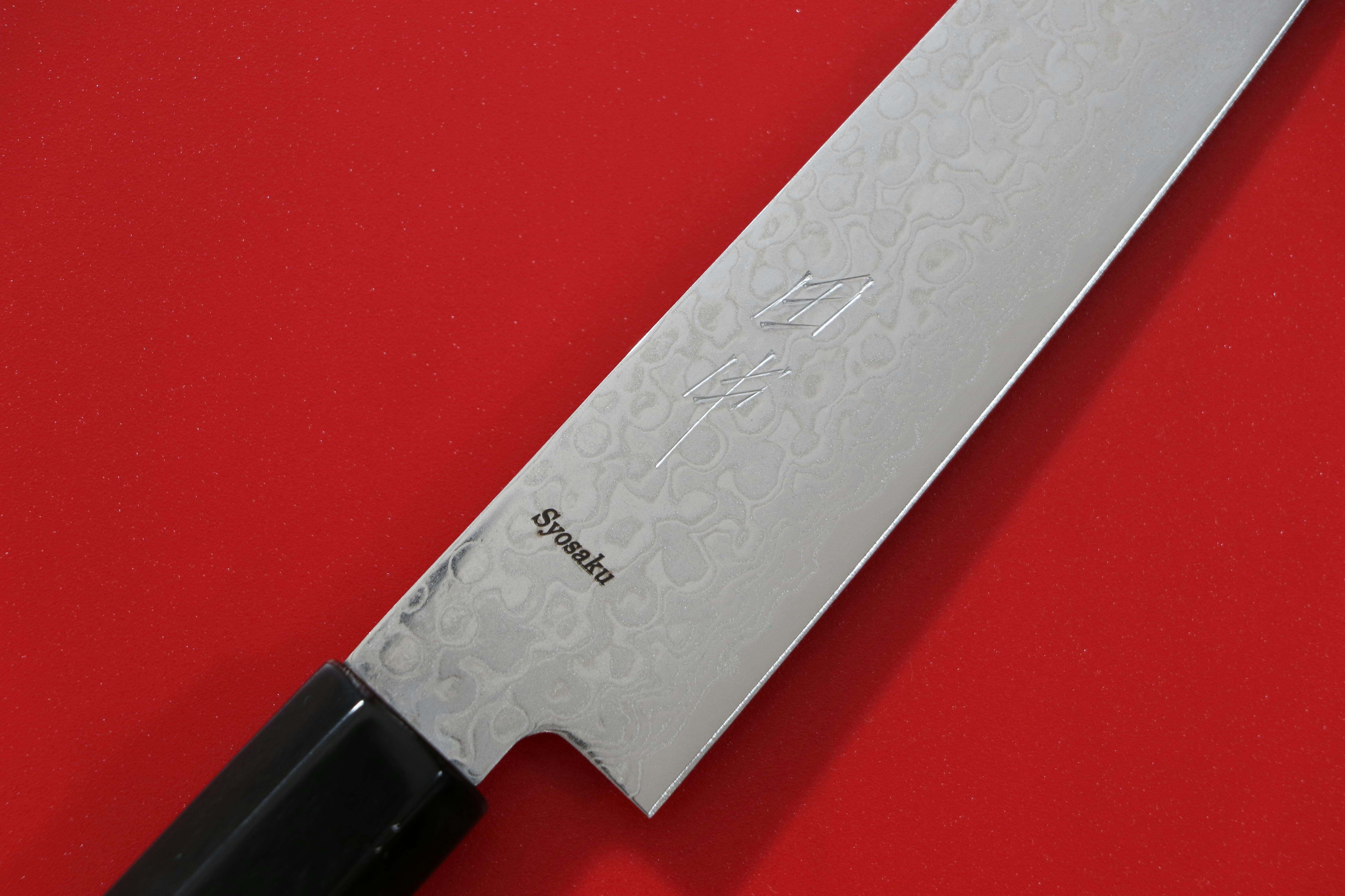 Syosaku Japanese Chef Knife Damascus ZA18 69 Layer Octagonal Magnolia Wood Handle, Gyuto 9.5-Inch (240mm)