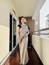 Red Bindi Modal Silk Ajrakh Saree