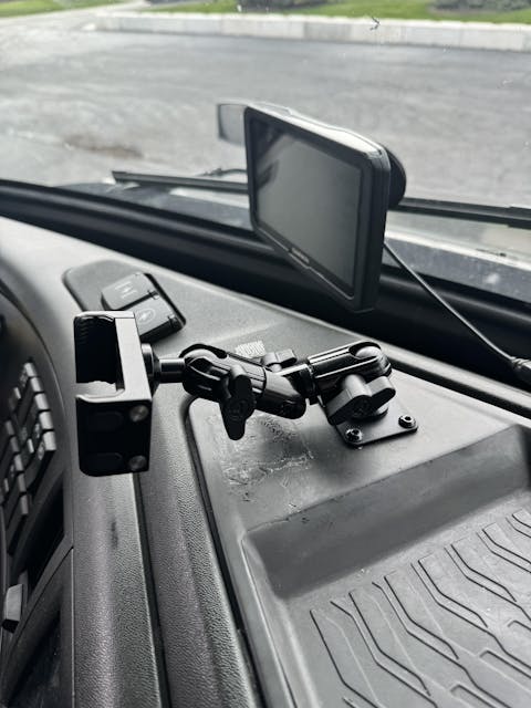 AM01-20L-BK | Drill Base Dashboard Phone Mount with Install Kit | 4.75" Modular Arm