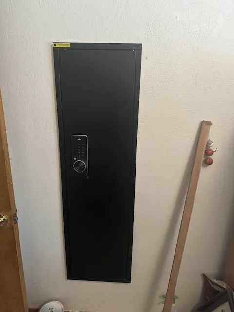 SLATE Biometric Wall Gun Safe, Hidden Mounted Between Studs, Black
