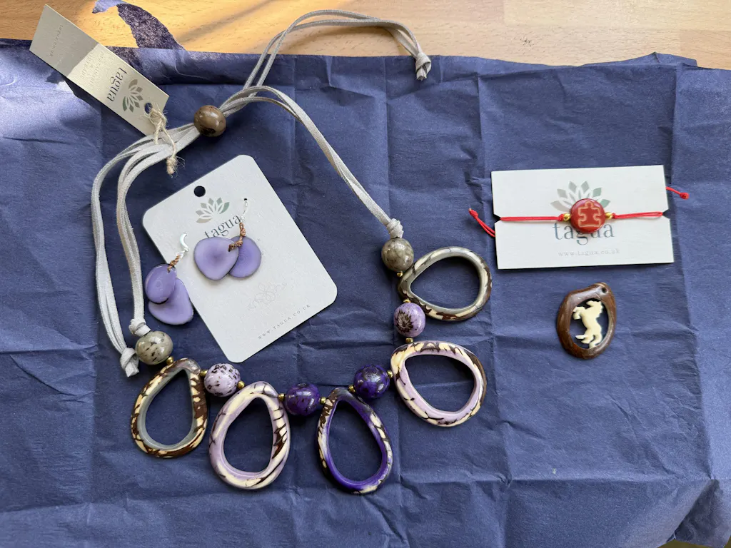 Dewdrop Tagua & Bombona Necklace
