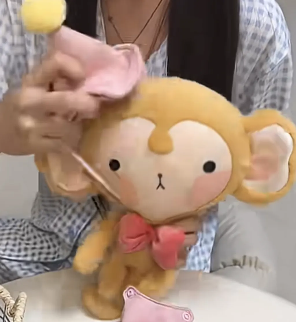 Cute Little Monkey Toy with Flowers