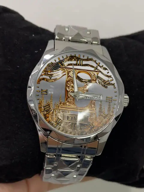 Personalized Initial Metal-look Dial Pattern Watch - A Meaningful Memento for Him or Her