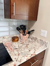 Hand Painted Mexican Talavera Spoon Rest, Brown & White Flower Cielito Lindo