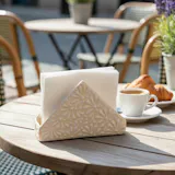 Hand Painted Talavera Napkin Holder, Ivory & White Cielito Lindo