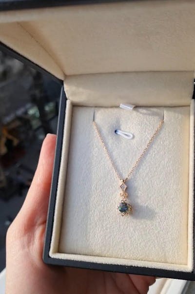 Mistik Topaz Vintage Pırlanta Altın Kolye