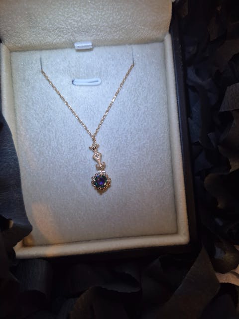 Mistik Topaz Vintage Pırlanta Altın Kolye