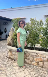 52. Tuta elegante verde metallizzato