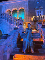 38. Abito Red Carpet Monospalla Lungo in satin con spacco laterale fantasia animalier