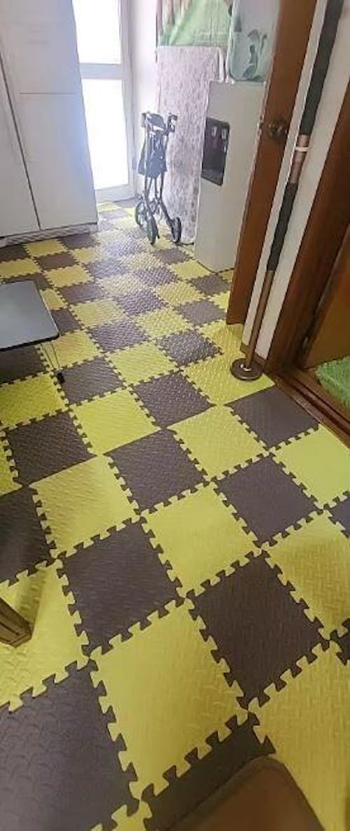 Tapis Puzzle Enfant Marron et Jaune