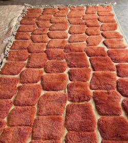 Tapis berbère de luxe Mrirt Salon Rouge Brique