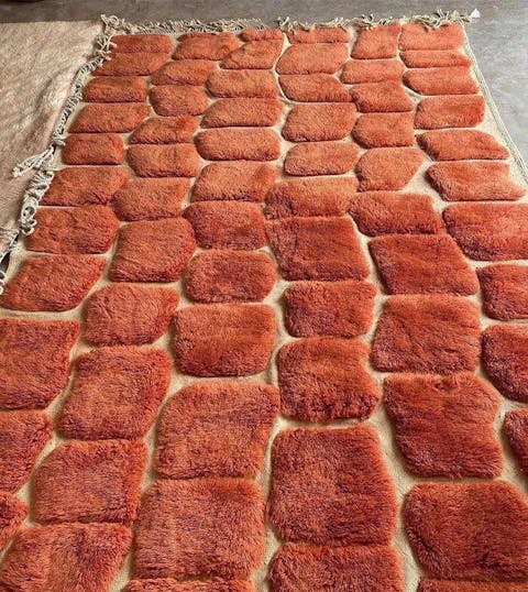 Tapis berbère de luxe Mrirt Salon Rouge Brique