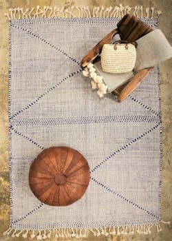 Tapis Salon Berbère Zanafi Bleu Jean