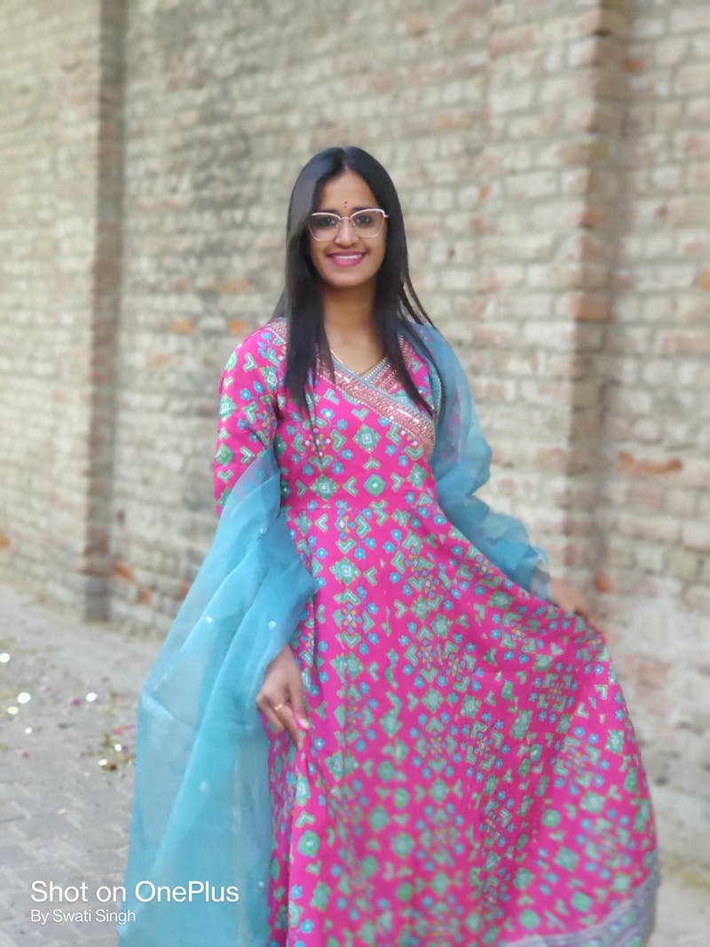 Patola Pink Anarkali Long dress with organza dupatta