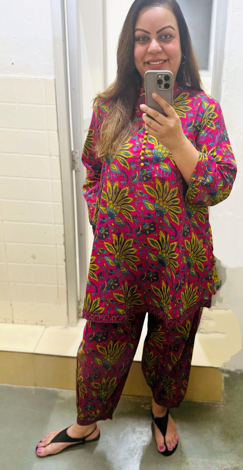 Pink And Yellow Floral Co-ord Set