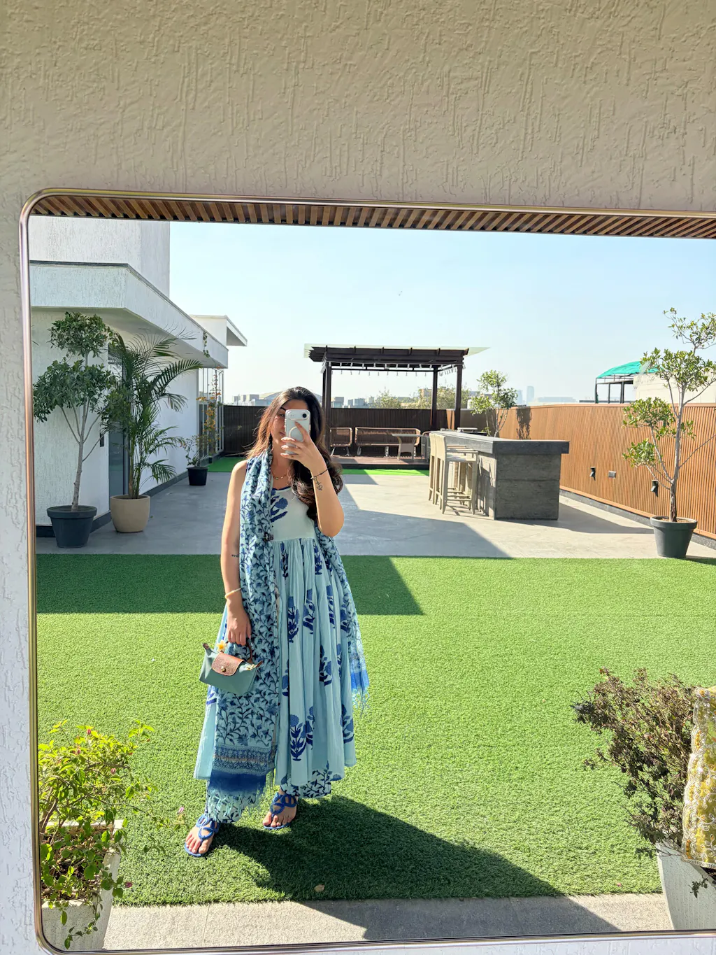 Blue Cotton hand Block Printed Kurta Set With Dupatta