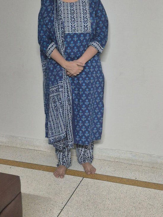 Blue Cotton Hand Block Printed Suit Set