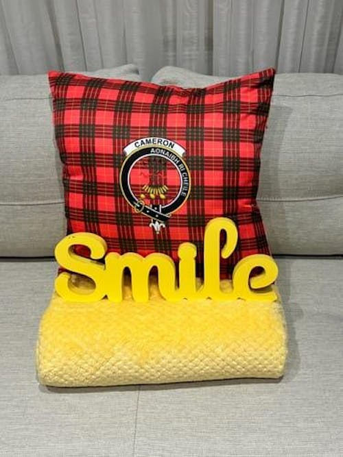 Clan Cameron Modern Tartan Crest Pillow Cover ZJ49