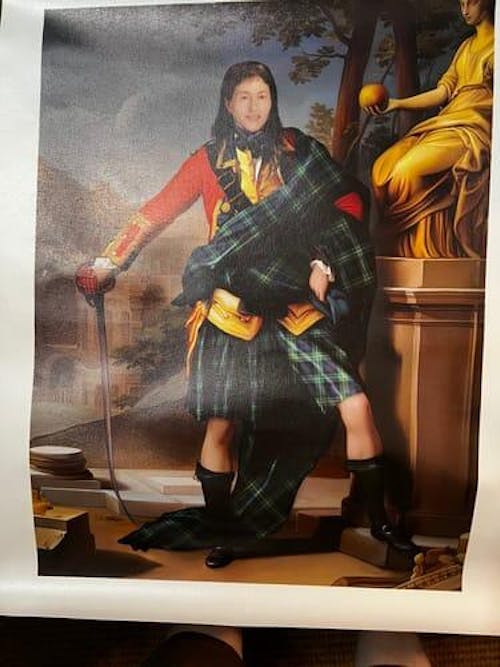 Turn Me Royal Personalized Portrait from Your Photo, Custom Tartan. Custom Canvas Wall Art as Gift for Men
