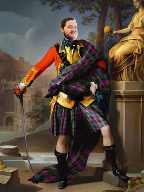 Turn Me Royal Personalized Portrait from Your Photo, Custom Tartan. Custom Canvas Wall Art as Gift for Men