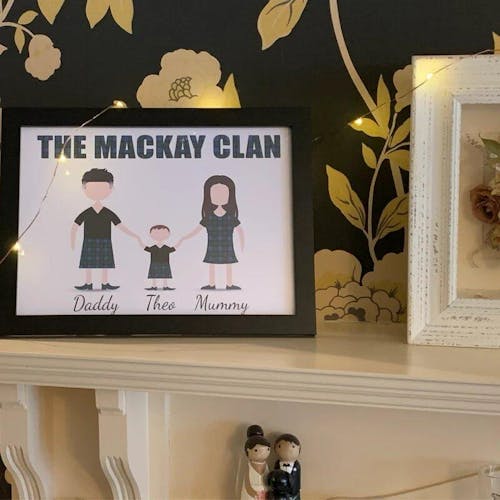 Scottish Clan Family Portrait – Personalized Canvas or Poster (Printed in the USA)